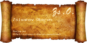 Zsivanov Oberon névjegykártya